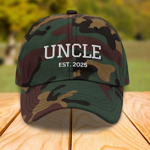 Onkel Est. 2025 Hut Neuer Onkel Geschenk, Babymitteilungshut, Zum ersten Mal Onkelkappe, Schwangerschaft offenbaren für Familie, gestickte Onkel-Baseballhut