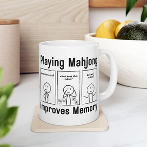 Kubek Mahjong, zabawny kubek z pamięcią Mahjong, żart, miłośnik Mahjong, słodki Mahjong, koszulka z kreskówek Mahjong, prezent na Dzień Matki, kubek z humorem zdjęcie 8
