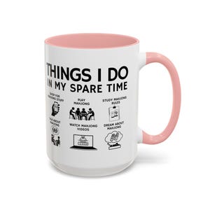 Taza de Mahjong - Regalo divertido para amantes del Mahjong - Cosas que hago en mi tiempo libre - Taza de café - Regalo para amigos jugadores de Mahjong - Taza para fanáticos del Mahjong imagen 14