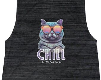 Cat Bad Ass Chill Offensive Shirt Frauen Flowy Soop Muskelpanzer
