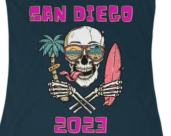 Camiseta sin mangas con espalda cruzada para mujer San Diego Summer Souvenir Bad Asss Edgy