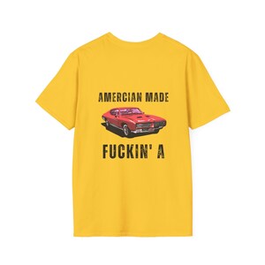 Classic Cars Enthusiasts Vintage 1970 Pontiac GTO Vulgar Dad Gift Fathers Day or Birthday Softstyle T-Shirt