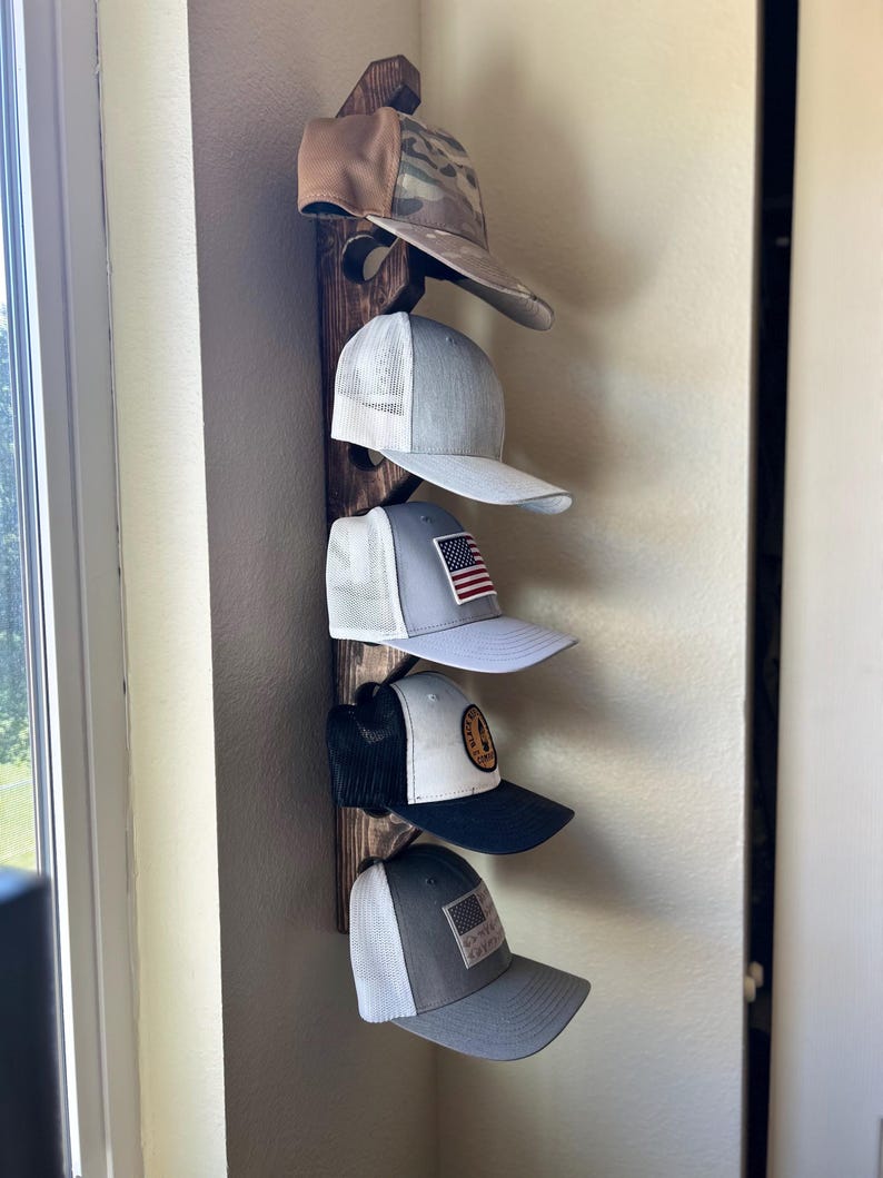 Hat Rack, Hat Shelf, Vertical Hat Storage, Rustic Hat Storage, Wooden Hat Storage.