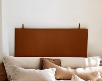 Handmade Moroccan Leather Strap Headboard: Queen/King Size
