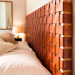 Authentic Handmade king headboard,Hanging Headboard,Custom Hanging Leather Headboard,Custom Hanging Leather Headboard ,genuine leather bed