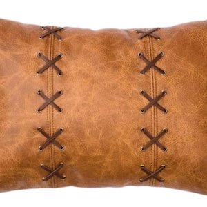 Throw LeatherPillow. Lumbar Leather Pillow Cover. Handmade Pillow Case. Premium Leather Pillow Cover. Leather Cushion Brown.