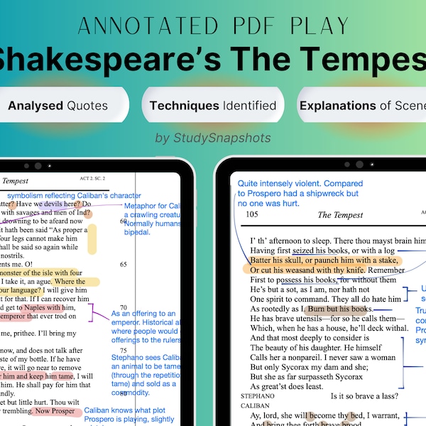 Shakespeare's The Tempest — Annotated Play: Quotes, Techniques and Explanation