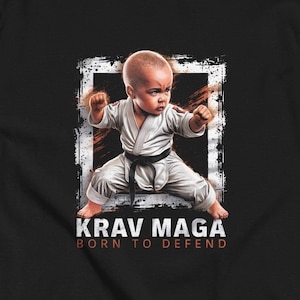 Unisex Krav Maga T-Shirt, Born to Defend Martial Arts T-Shirt