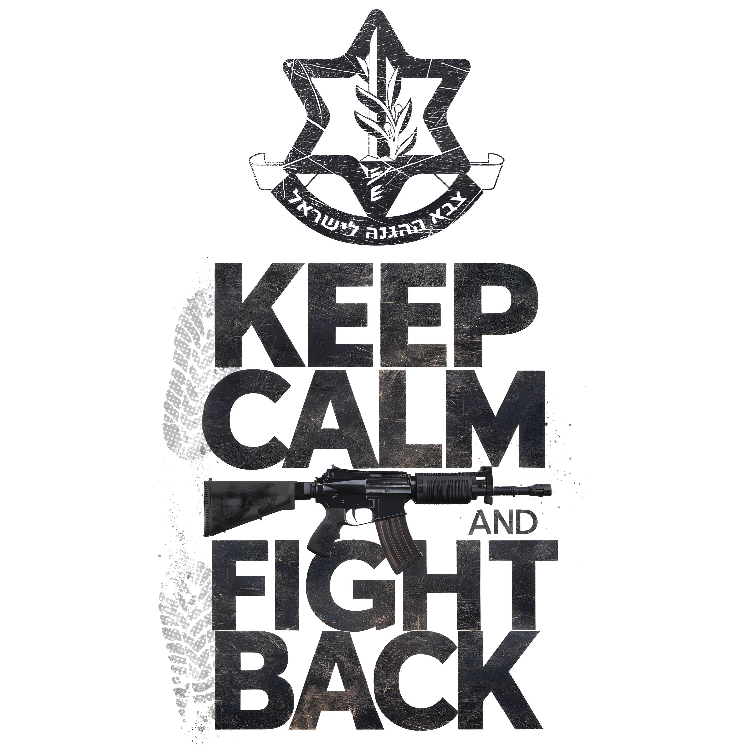 Israel Defense Forces IDF T-Shirt, Israel Army Shirt, Unisex Israel Military Tzahal Logo Keep Calm and Fight Back Shirt