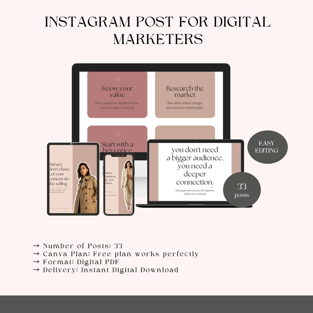33 Neutral Instagram Carousel Templates | Digital Marketer Content ...