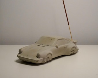 Concrete Porsche incense holder