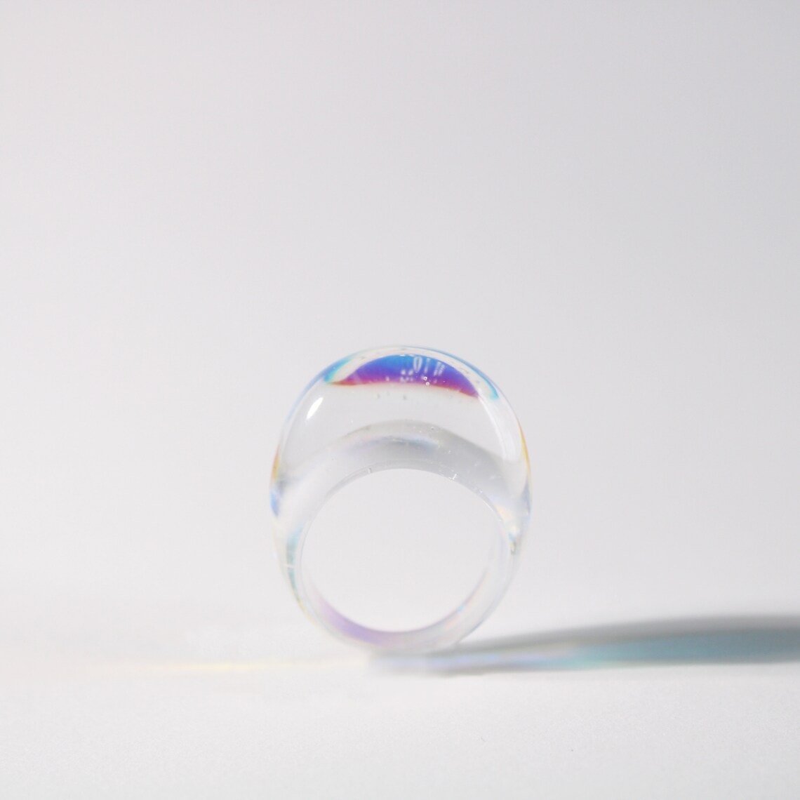 Translucent Ring Holographic Ring Translucent, Clear Ring, Transparent Ring, Lucite Ring ...
