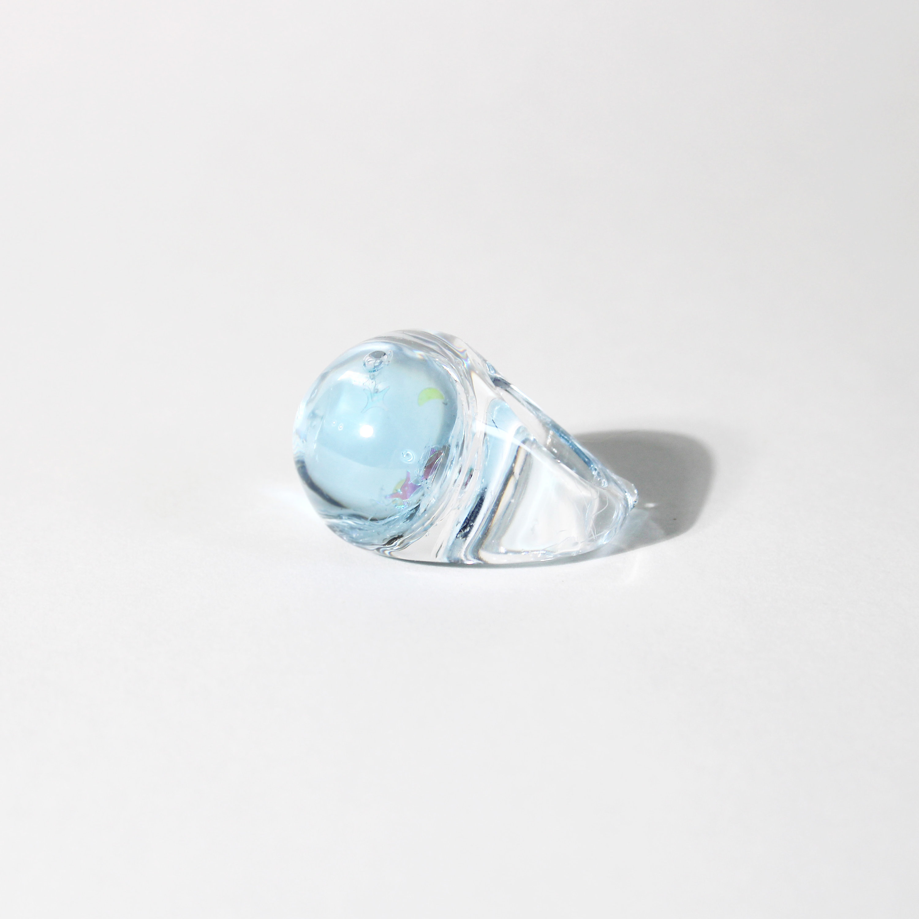 Snow Globe Ring Celeste, Iridescent Charms, Fidget, Floating Charms ...
