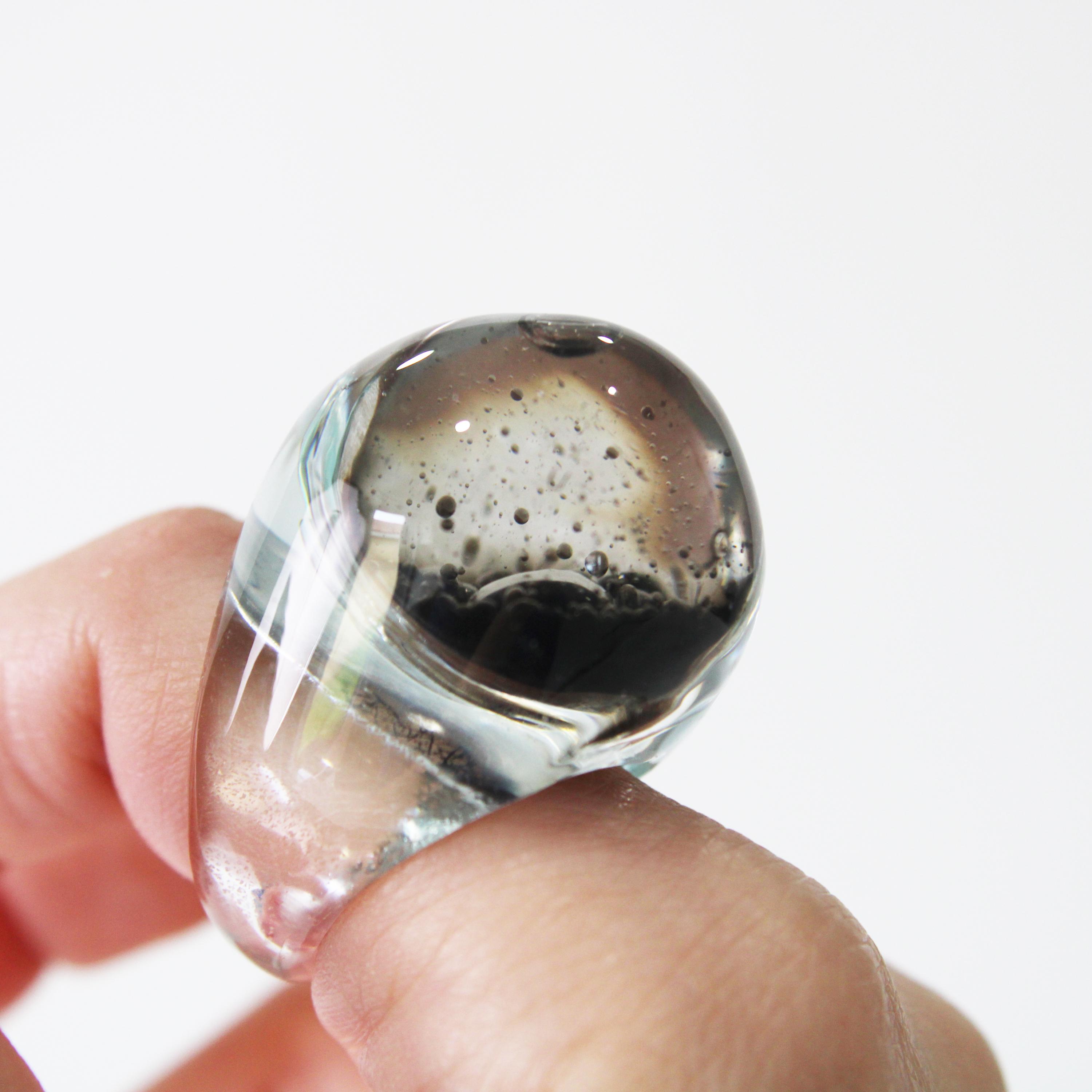 Lava Ring Symbiote Black, Lava Lamp Ring, Giger Ring, Water Ring, Dark ...