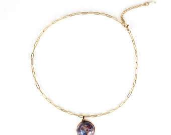 Mini Snow Globe Necklace Cosmic, Pendant  snow globe, Water Pendant, Galaxy Pendant, Shaker necklace