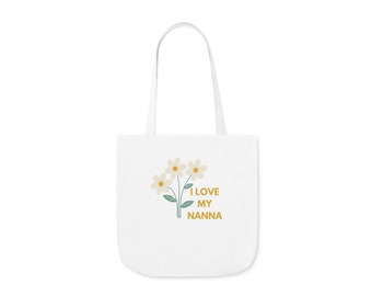 I Love My Nanna Daisies Polyester Canvas Tote Bag