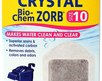2 pack of API Crystal Bio-chem Zorb size 10 Aquarium Filtration Media Cartridges SUPERCLEAN 10 2-Count Box