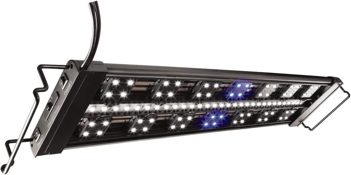 View of Marineland Fully Adjustable Advanced LED Light for 40 Gallon Aquariums ...