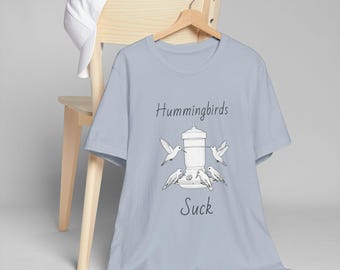 Kolibri Natur T-Shirt, einzigartiges Geschenk für Vogelliebhaber, Freizeitkleidung, Unisex Vogel Shirt, Kolibri Liebhaber, Geschenk für sie, trendiges T-Shirt