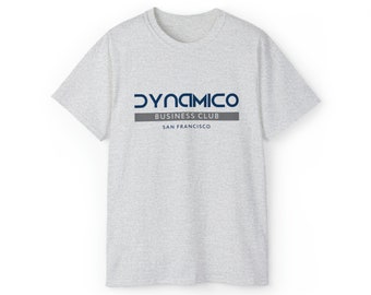 Camiseta unissex de algodão ultrafino Dynamico Business Club F&B, roupa estilosa para profissionais de alimentos e bebidas, perfeita para trabalho ou lazer