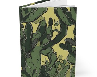 Diario de tapa dura de camuflaje del desierto - Páginas forradas/en blanco - Cuaderno de estilo militar - Diario táctico - Regalo para veteranos, entusiastas del aire libre
