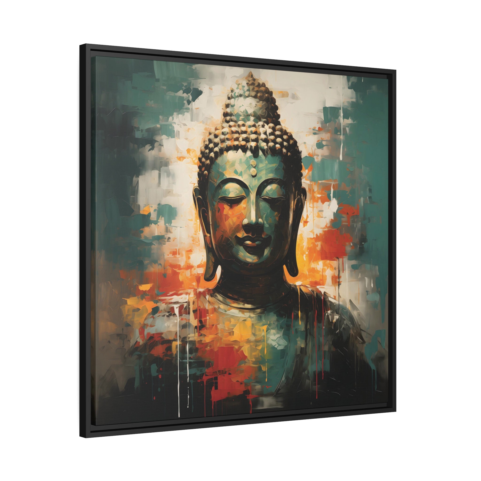 Gold and Emerald Buddha Framed Street Art Canvas Print - Etsy