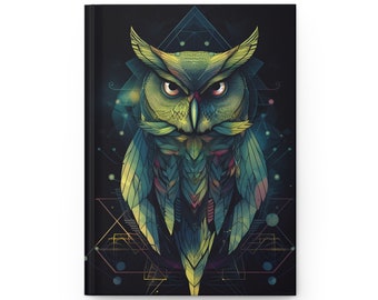 OWL Diario de tapa dura Sacred Geometric (Regreso a la escuela / Gratitud / Diario de manifestación)