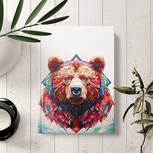 Geometric Bear Hardcover Journal  (Back to School / Gratitude Journal / Manifesting Journal)