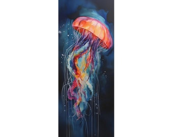 Watercolor Jellyfish Yoga Mat - Non Slip Microfiber Suede Perfect for Vinyasa Ashtanga Pilates and Hot Yoga - Rubber Bottom for Stability