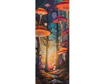 Magic Mushroom Microfiber Suede Rubber Yoga Mat - Perfect for Pilates, HIIT, Fitness, and Hot Yoga Workouts