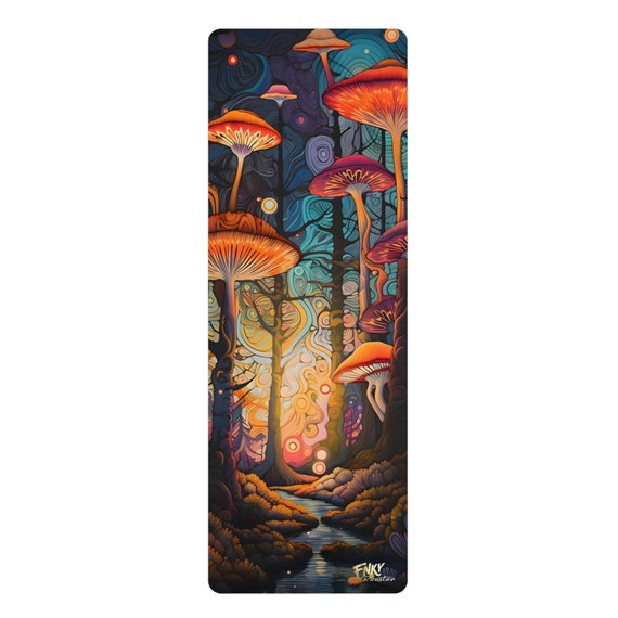Magic Mushroom Microfiber Suede Rubber Yoga Mat - Perfect for Pilates, HIIT, Fitness, and Hot Yoga Workouts