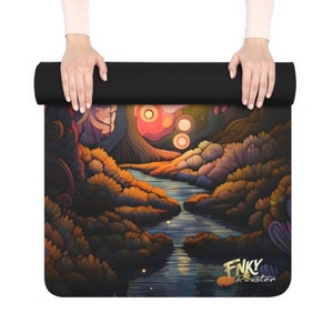 Magic Mushroom Microfiber Suede Rubber Yoga Mat - Perfect for Pilates, HIIT, Fitness, and Hot Yoga Workouts image 3
