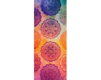 Non-Slip Microfiber Mandala Yoga Mat for Vinyasa Ashtanga Pilates and Hot Yoga - Cosmic Vibes Design
