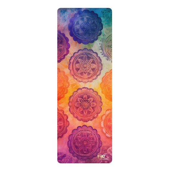Tappetino Yoga Antiscivolo Con Stampa Mandala, Asciugamano In Microfibra Assorbente 183x63 Cm, Per Pilates E Hot Yoga, Asciugatura Rapida - 4