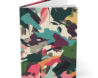 Diario de tapa dura de camuflaje del desierto - Páginas forradas/en blanco - Cuaderno de estilo militar - Diario táctico - Regalo para veteranos, entusiastas del aire libre