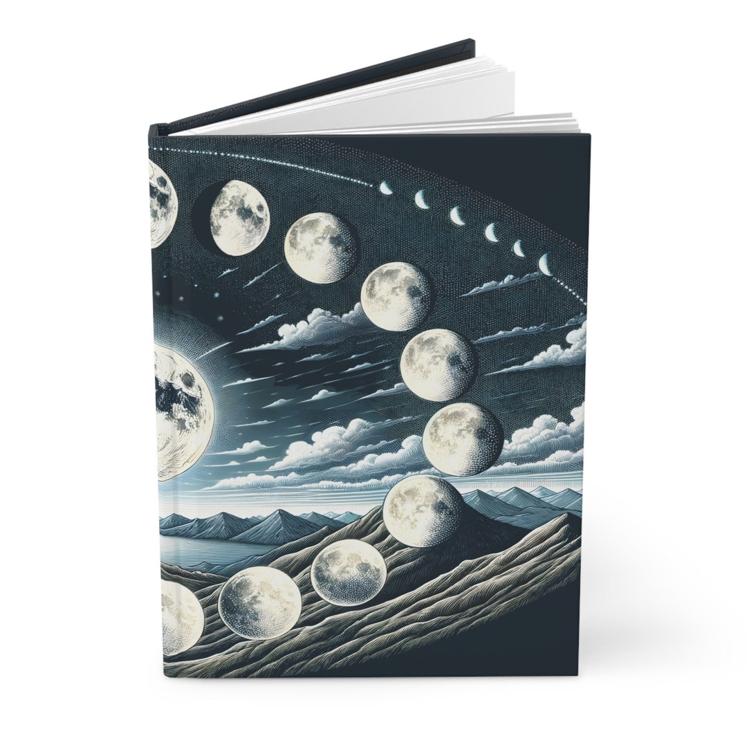 Phases of the Moon Celestial Hardcover Matte Journal - Etsy