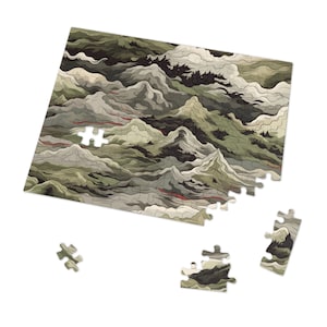 Mountain Camo legpuzzel: kies je uitdaging met 30 tot 1000 stukjes - verzonden in cadeau-ready metalen blikje