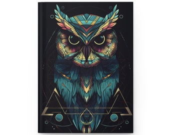 OWL Diario de tapa dura Sacred Geometric (Regreso a la escuela / Gratitud / Diario de manifestación)