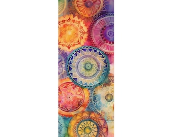 Watercolor Mandala Yoga Mat – Non-Slip Rubber Bottom