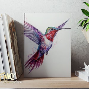 Incantevole diario opaco con copertina rigida di Hummingbird, taccuino, diario. Ottimo regalo per gli amanti degli uccelli