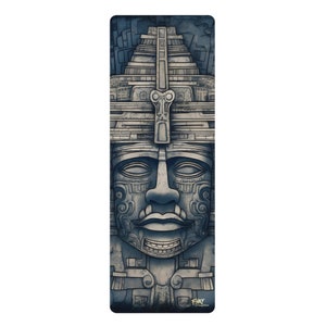 Men&#39;s Yoga Mat Ancient  Mayan Fitness Mat - Ideal for Hot Yoga, Pilates, HIIT, and working out