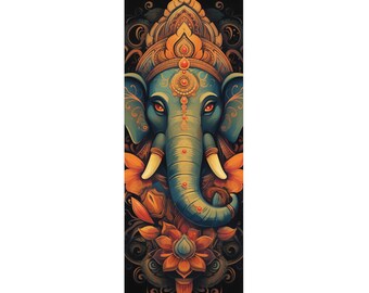 Spiritual Elephant Yoga Mat - 3mm Thick, Non-Slip Rubber Base, Microfiber Suede Surface