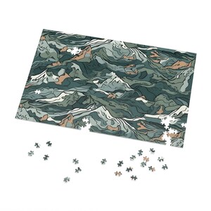 Mountain Camo legpuzzel: kies je uitdaging met 30 tot 1000 stukjes - verzonden in cadeau-ready metalen blikje