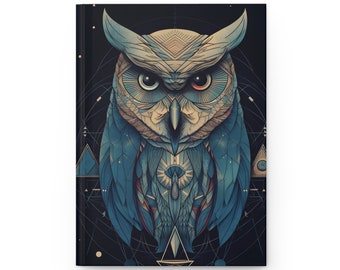 OWL Diario de tapa dura Sacred Geometric (Regreso a la escuela / Gratitud / Diario de manifestación)
