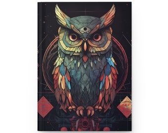 OWL Diario de tapa dura Sacred Geometric (Regreso a la escuela / Gratitud / Diario de manifestación)