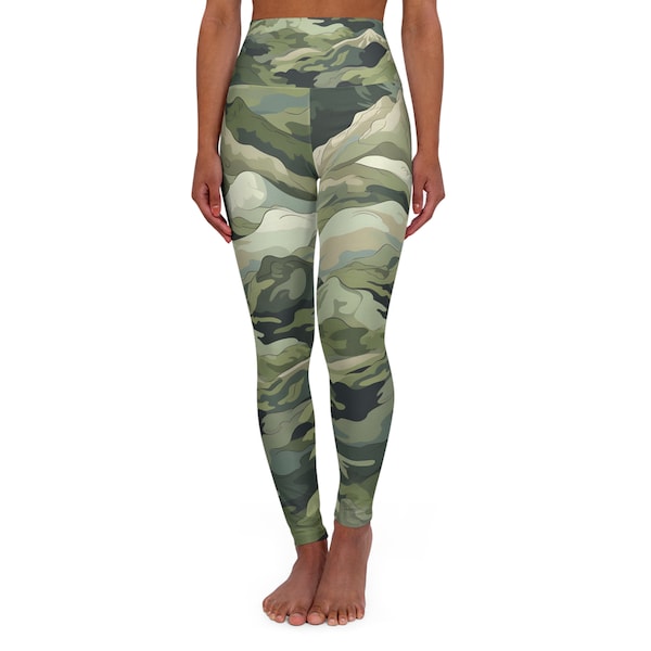 Desert Camo High Waisted Yoga Pant Leggings- Great for yoga, Pilates, cycling, working out, active leisure wear