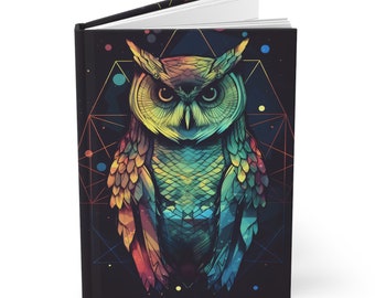 OWL Diario de tapa dura Sacred Geometric (Regreso a la escuela / Gratitud / Diario de manifestación)