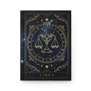 Libra Horoscope Zodiac Matte Hardcover Journal Rule Lined Pages for the Balanced Libra