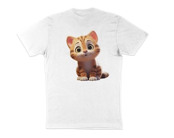 Camiseta adorável com design de gato malhado para bebê, camiseta infantil com nome personalizado, novo presente de bebê, camisa infantil de gatinho, camiseta fofa de gato gatinho
