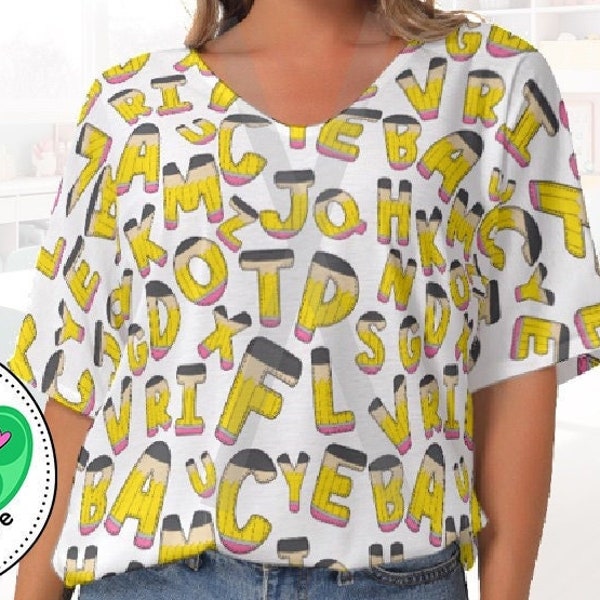 Pencil Alphabet Educator Teacher Shirt Blouse Outfit | Unique Teacher Gift | Back to School Shirt